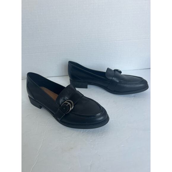 Easy Spirit Rache Comfort Slip On Black Leather Flat  Loafer Low Heel Shoes 9.5N - Picture 2 of 11